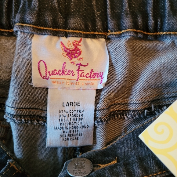Quacker factory rhinestone studded jeans, size L - NEW - Picture 3 of 9